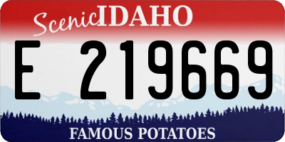 ID license plate E219669