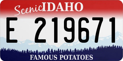 ID license plate E219671
