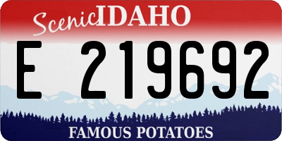ID license plate E219692