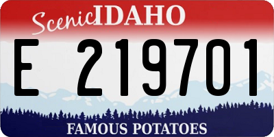 ID license plate E219701