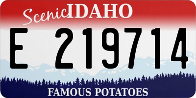 ID license plate E219714