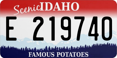 ID license plate E219740