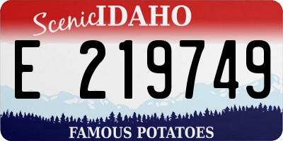 ID license plate E219749