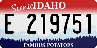 ID license plate E219751