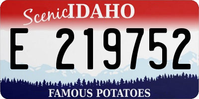 ID license plate E219752