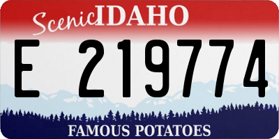 ID license plate E219774
