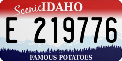 ID license plate E219776