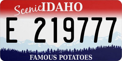ID license plate E219777