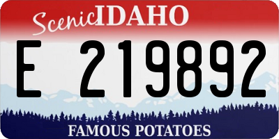 ID license plate E219892