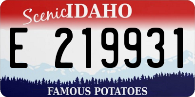 ID license plate E219931