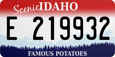 ID license plate E219932
