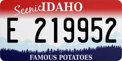 ID license plate E219952
