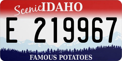 ID license plate E219967