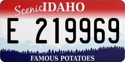 ID license plate E219969