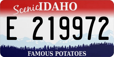 ID license plate E219972