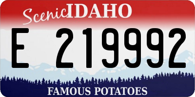 ID license plate E219992