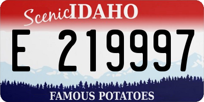 ID license plate E219997