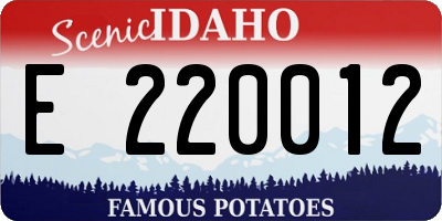 ID license plate E220012