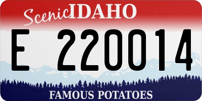 ID license plate E220014