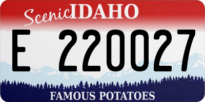 ID license plate E220027