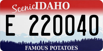 ID license plate E220040