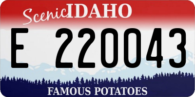 ID license plate E220043