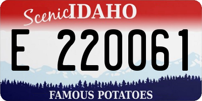 ID license plate E220061