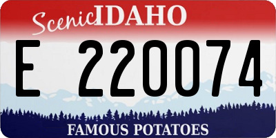 ID license plate E220074