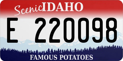 ID license plate E220098