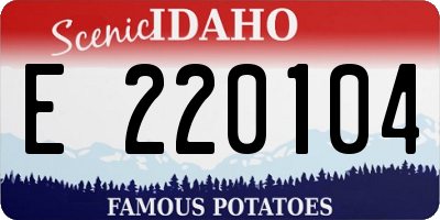 ID license plate E220104
