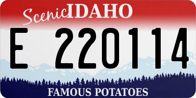 ID license plate E220114
