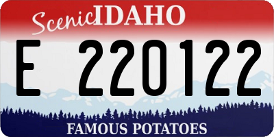 ID license plate E220122