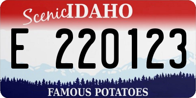 ID license plate E220123