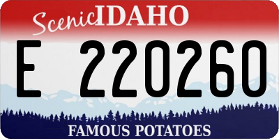 ID license plate E220260