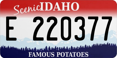 ID license plate E220377