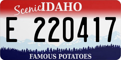 ID license plate E220417