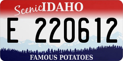 ID license plate E220612