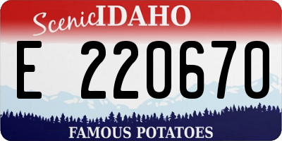 ID license plate E220670