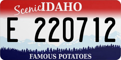 ID license plate E220712