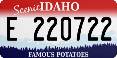 ID license plate E220722