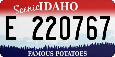 ID license plate E220767