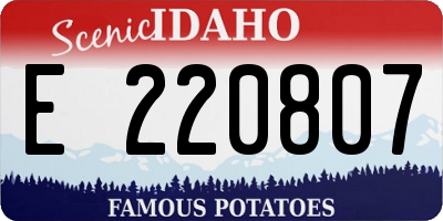 ID license plate E220807