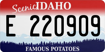ID license plate E220909