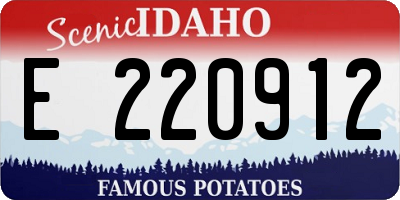 ID license plate E220912