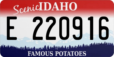 ID license plate E220916