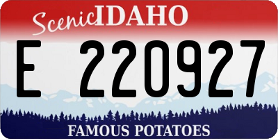ID license plate E220927