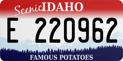 ID license plate E220962