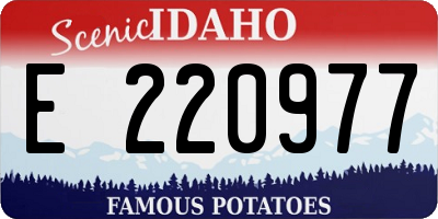 ID license plate E220977