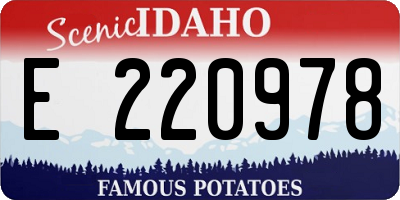 ID license plate E220978