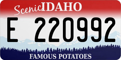 ID license plate E220992